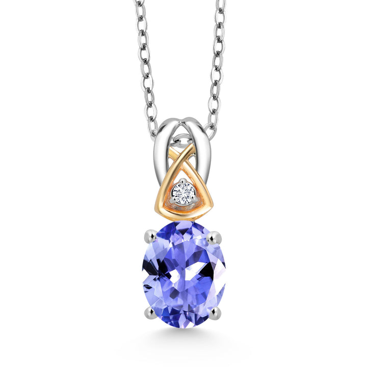 Tanzanite - December_Pendant in 925 Sterling Silver and 10K Yellow Gold
