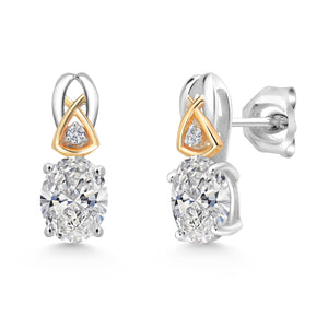Earrings in 925 Sterling Silver and 10K Yellow Gold
