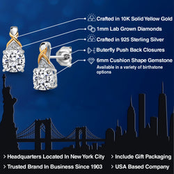 Earrings in 925 Sterling Silver and 10K Yellow Gold