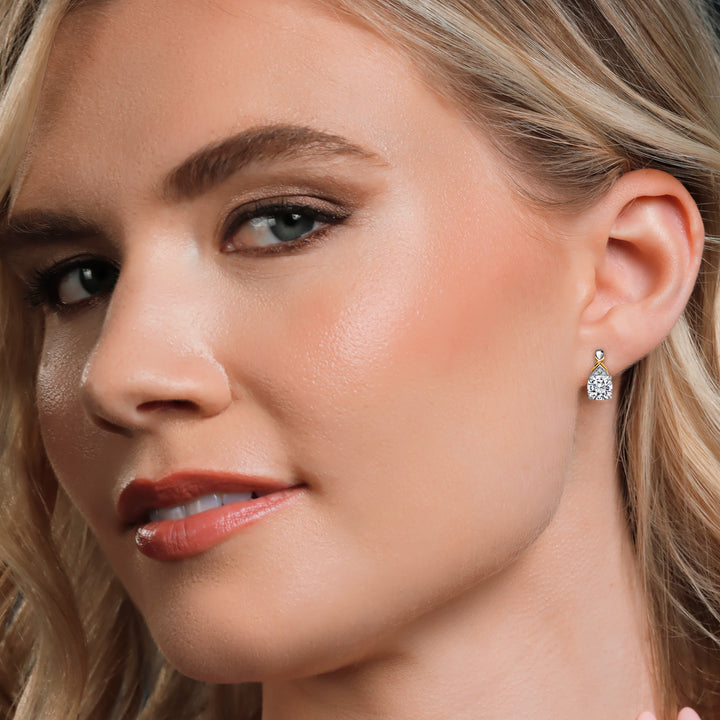 Earrings in 925 Sterling Silver and 10K Yellow Gold