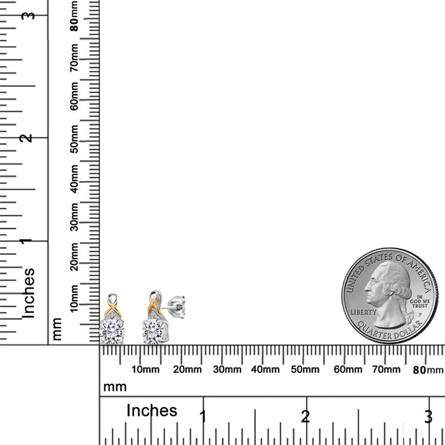 Earrings in 925 Sterling Silver and 10K Yellow Gold