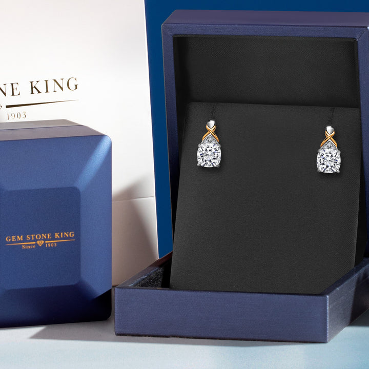 Earrings in 925 Sterling Silver and 10K Yellow Gold