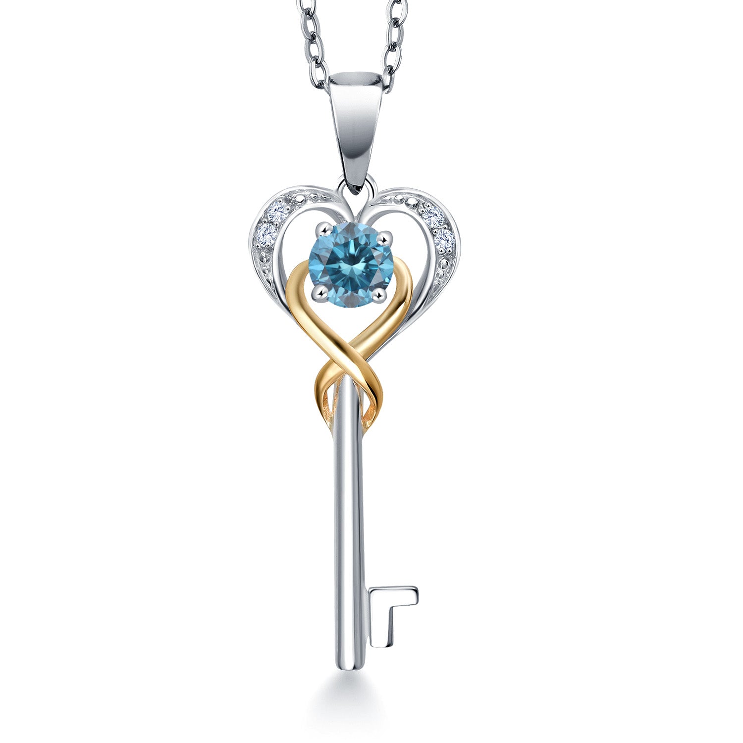 Pendant in 925 Sterling Silver and 10K Yellow Gold