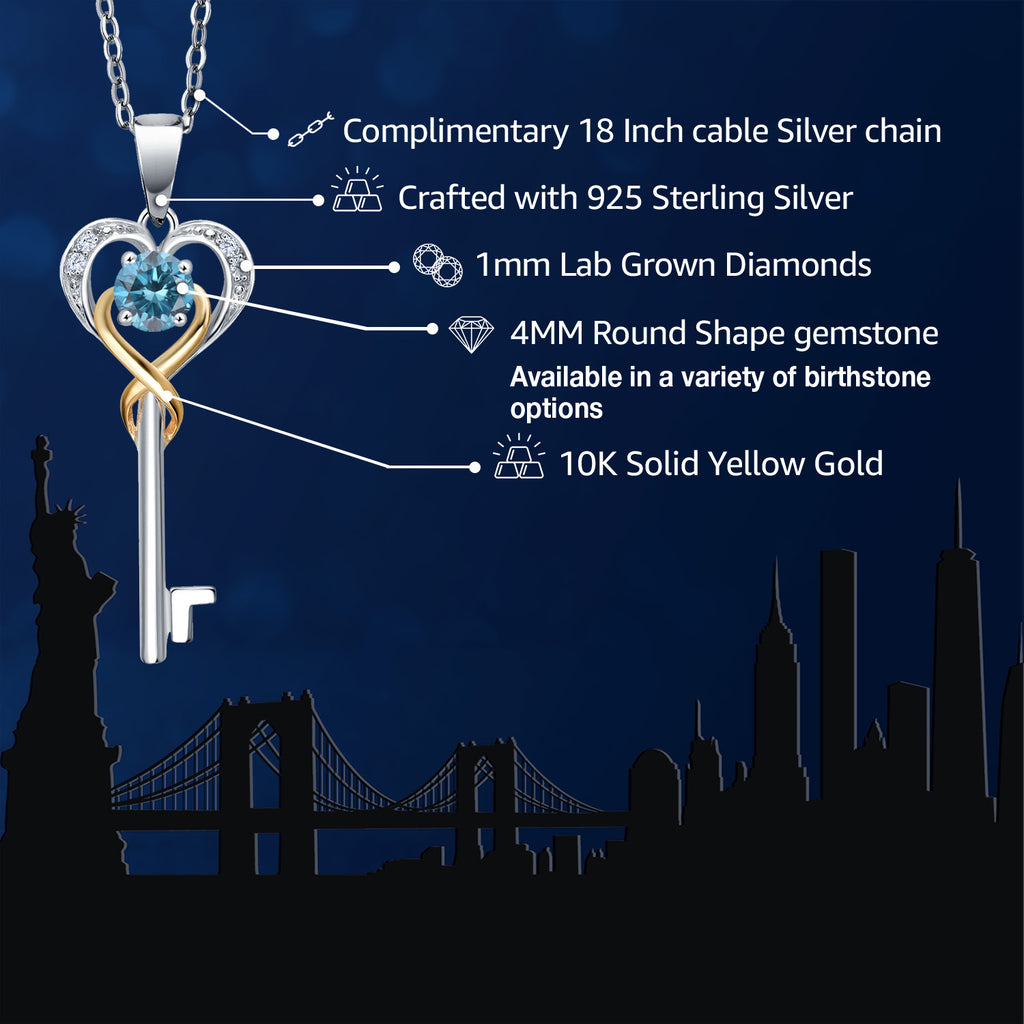 Pendant in 925 Sterling Silver and 10K Yellow Gold