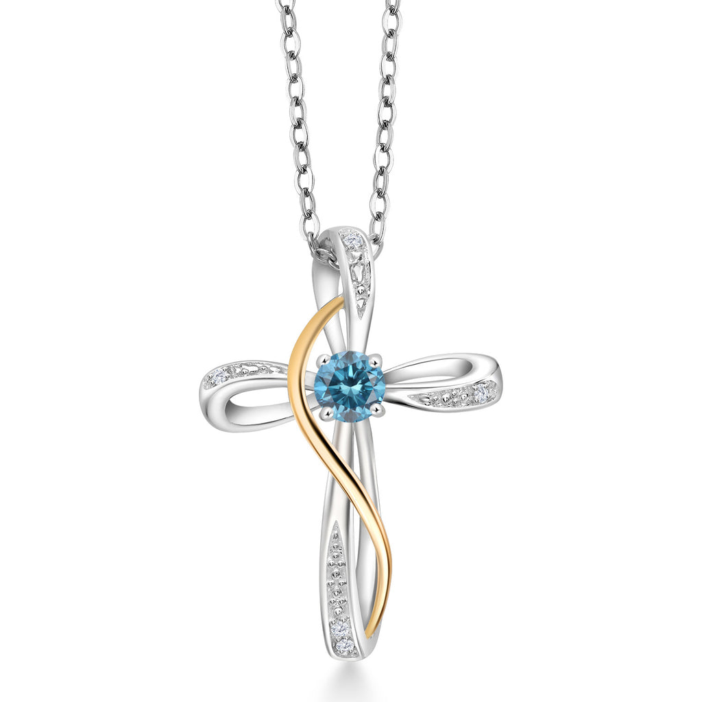 Pendant in 925 Sterling Silver and 10K Yellow Gold