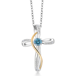 Pendant in 925 Sterling Silver and 10K Yellow Gold
