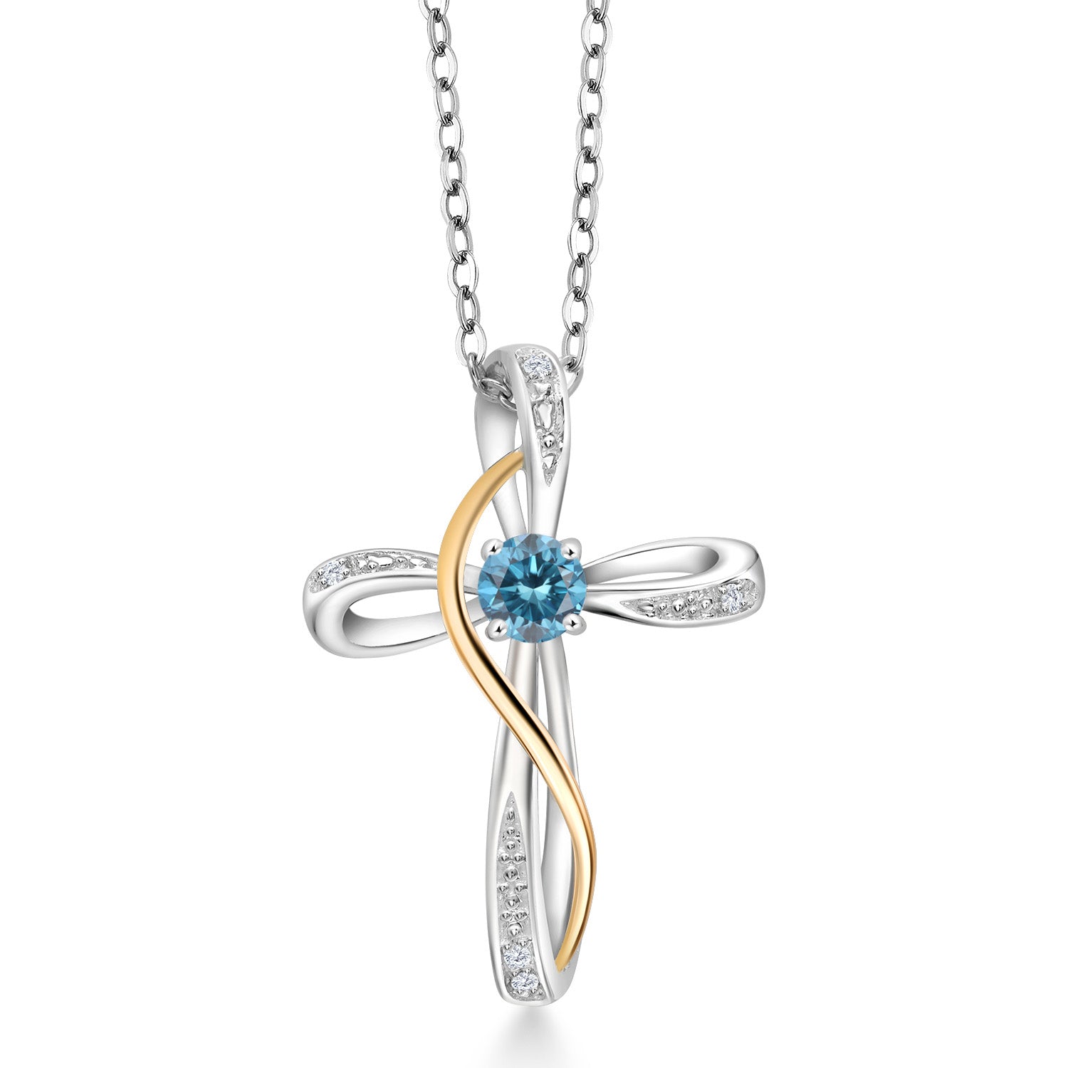 Pendant in 925 Sterling Silver and 10K Yellow Gold