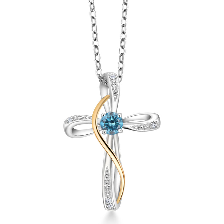Pendant in 925 Sterling Silver and 10K Yellow Gold