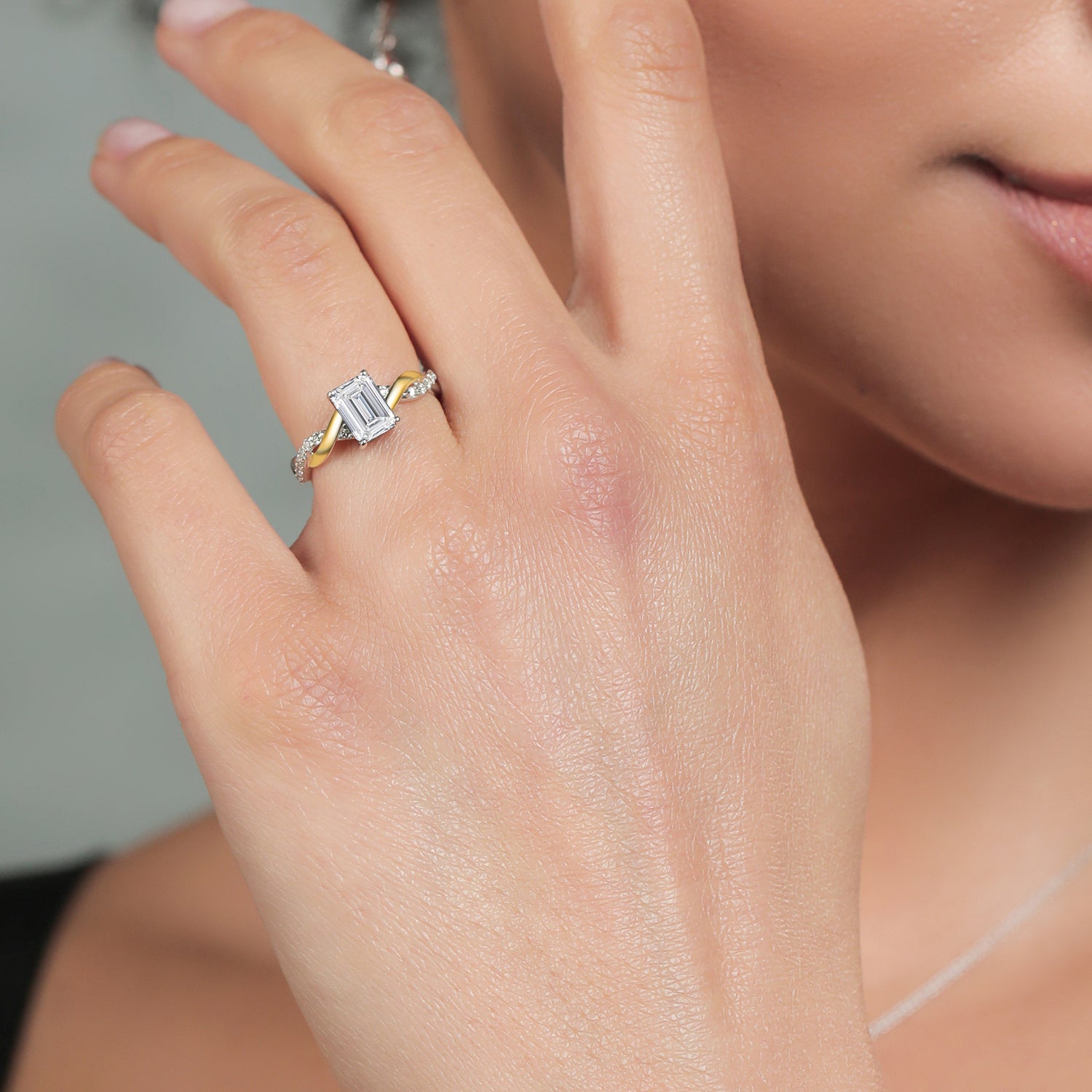 Ring in 925 Sterling Silver and 10K Yellow Gold