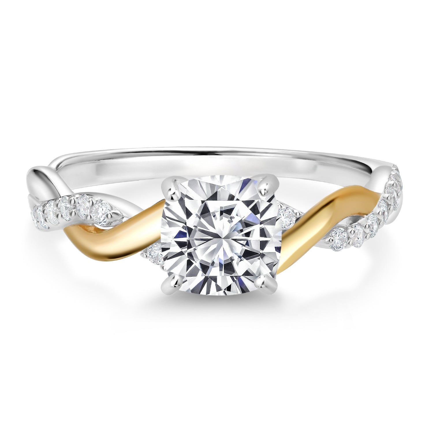 Ring in 925 Sterling Silver and 10K Yellow Gold