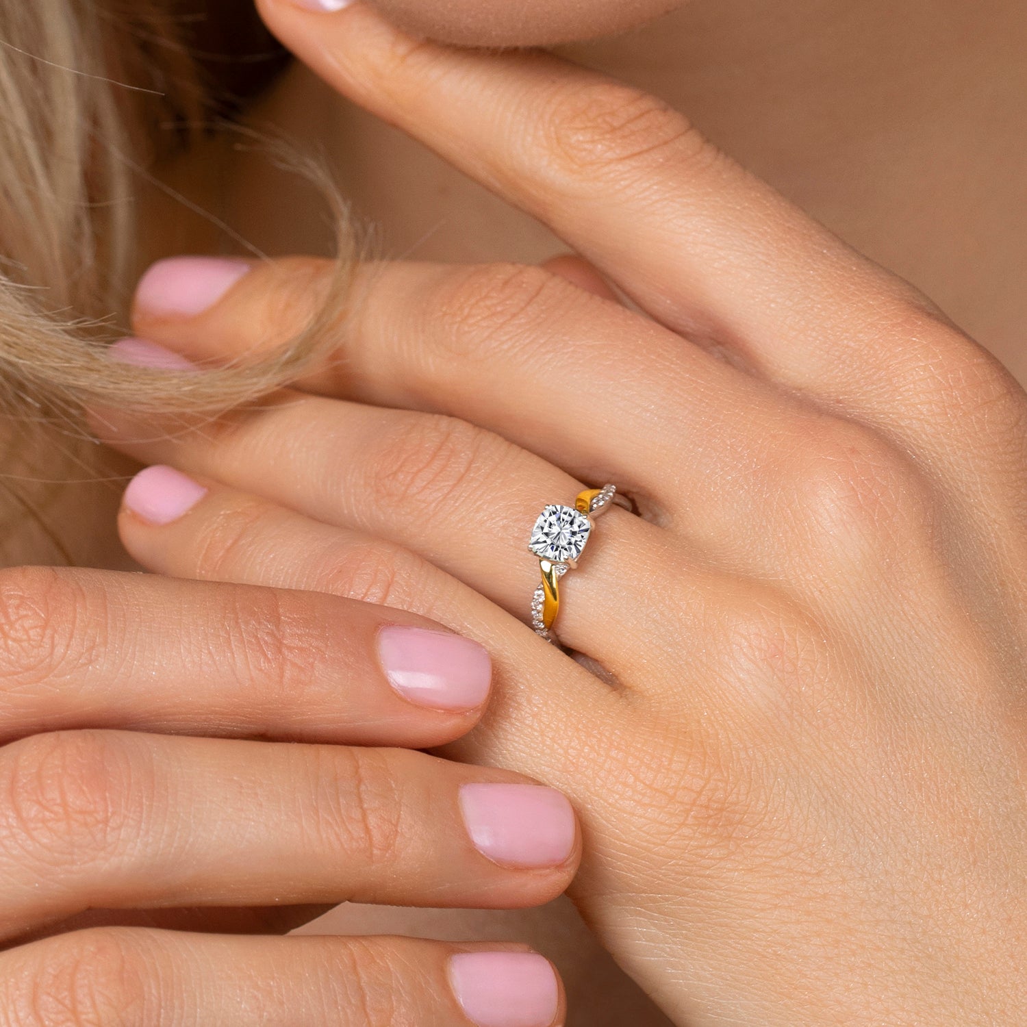 Ring in 925 Sterling Silver and 10K Yellow Gold