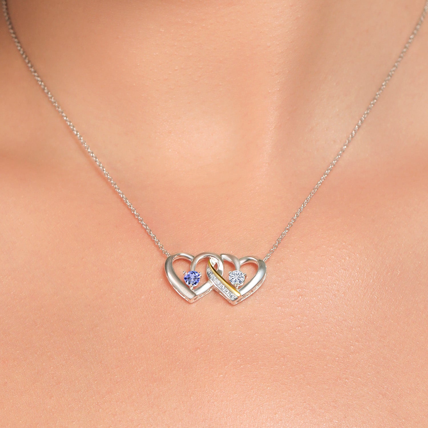Necklace in 925 Sterling Silver and 10K Yellow Gold