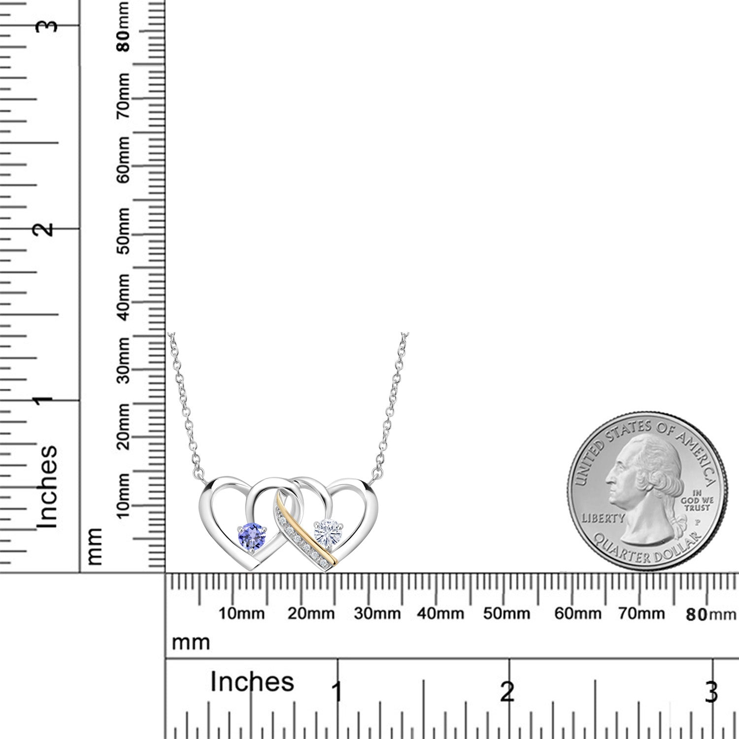 Necklace in 925 Sterling Silver and 10K Yellow Gold
