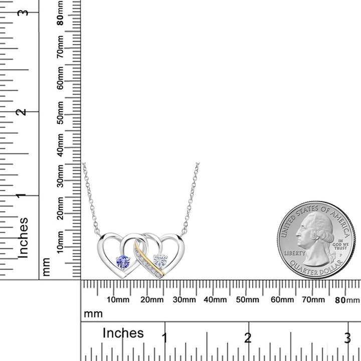 Necklace in 925 Sterling Silver and 10K Yellow Gold
