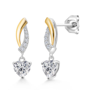DEF and E - F_Earrings in 925 Sterling Silver and 10K Yellow Gold