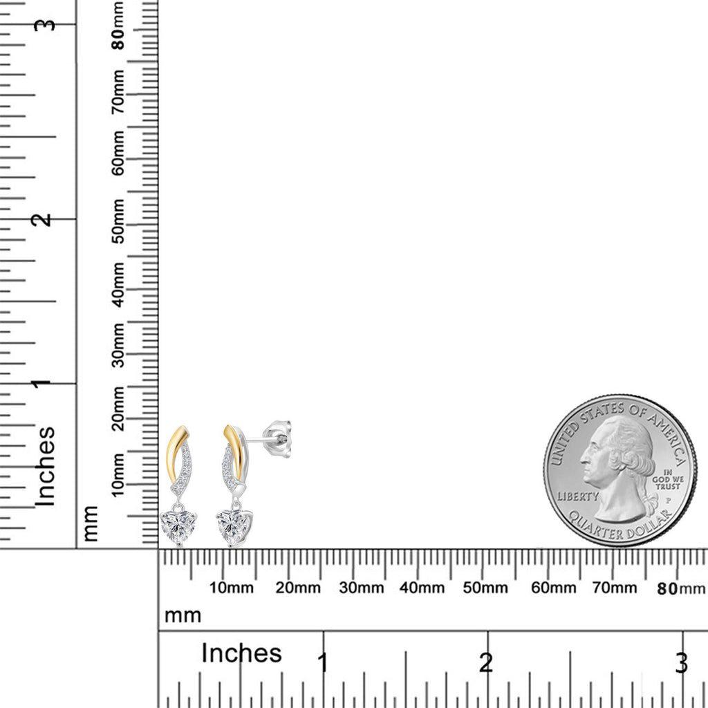 DEF and E - F_Earrings in 925 Sterling Silver and 10K Yellow Gold
