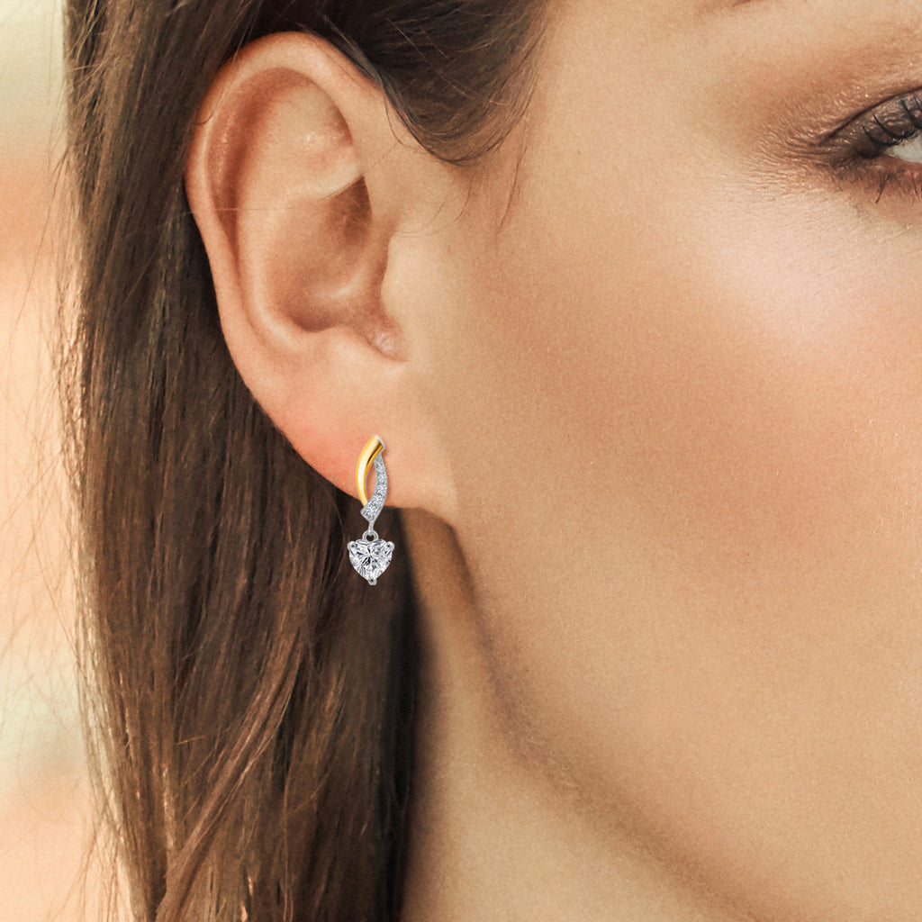 DEF and E - F_Earrings in 925 Sterling Silver and 10K Yellow Gold