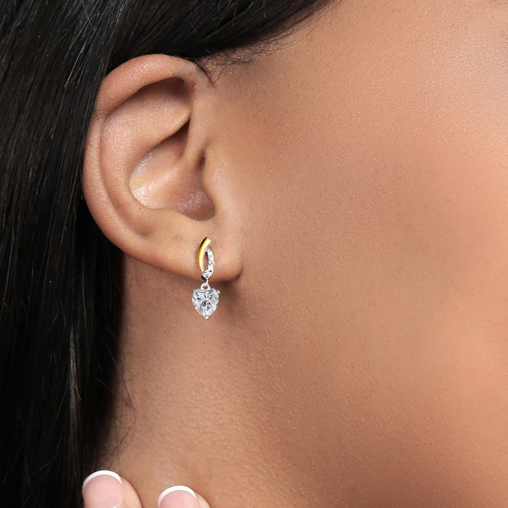 Earrings in 925 Sterling Silver and 10K Yellow Gold