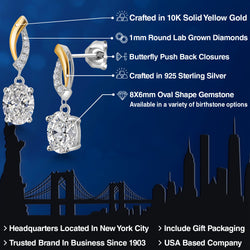 Earrings in 925 Sterling Silver and 10K Yellow Gold