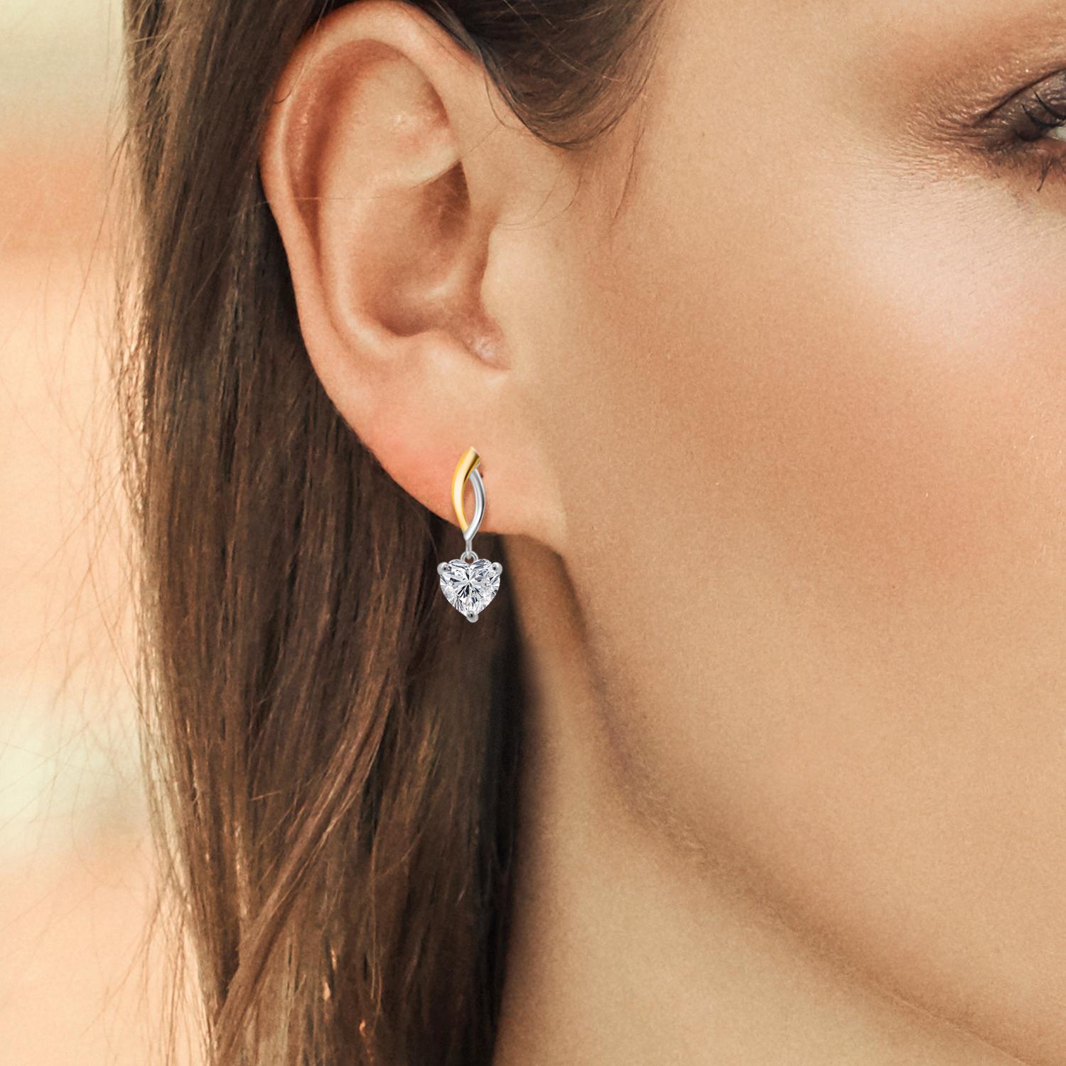 Earrings in 925 Sterling Silver and 10K Yellow Gold