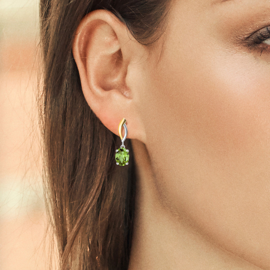 Earrings in 925 Sterling Silver and 10K Yellow Gold