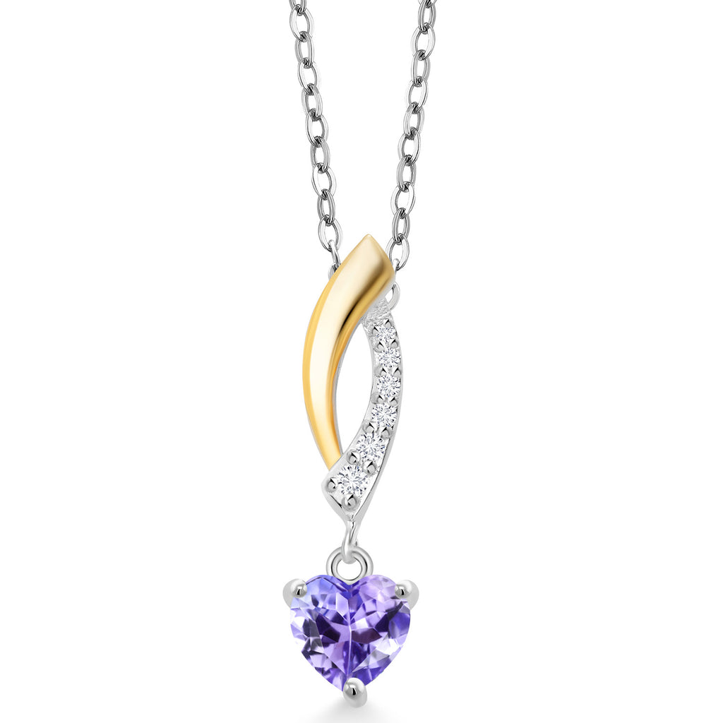 Tanzanite - December_Pendant in 925 Sterling Silver and 10K Yellow Gold