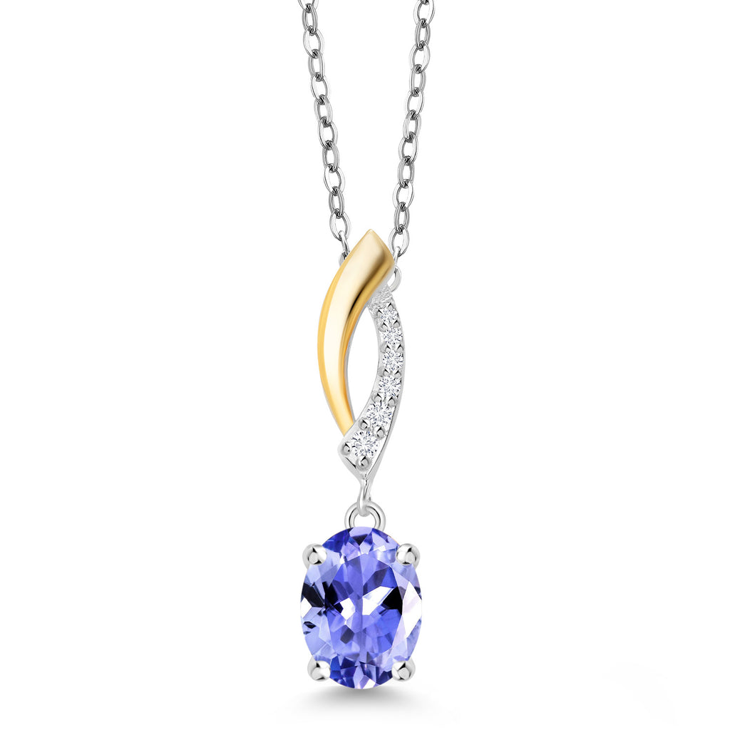 Tanzanite - December_Pendant in 925 Sterling Silver and 10K Yellow Gold