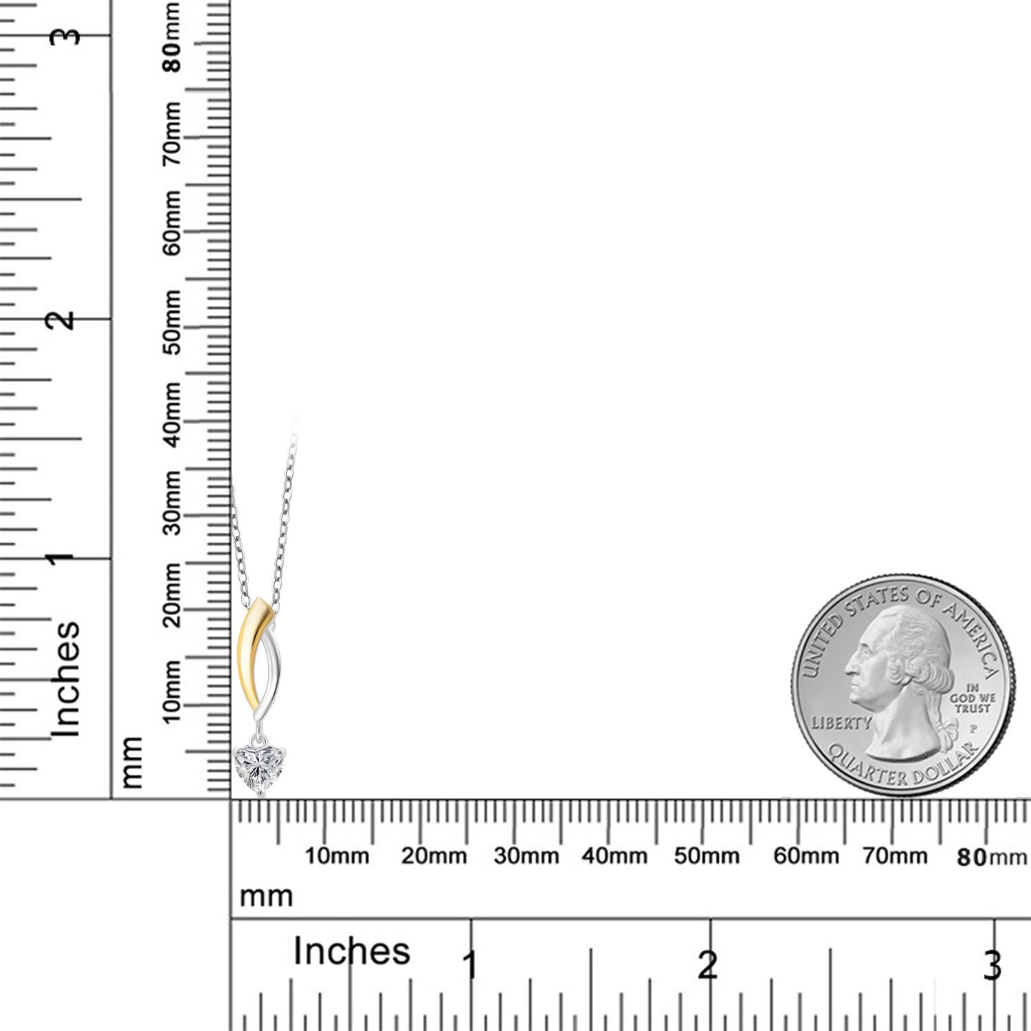 Pendant in 925 Sterling Silver and 10K Yellow Gold