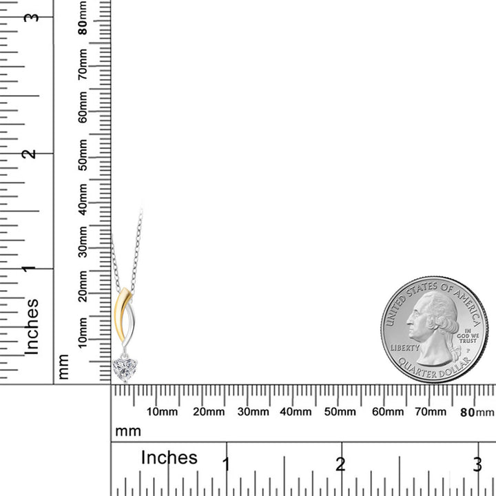 Pendant in 925 Sterling Silver and 10K Yellow Gold