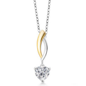 Lab Grown Diamond_Pendant in 925 Sterling Silver and 10K Yellow Gold