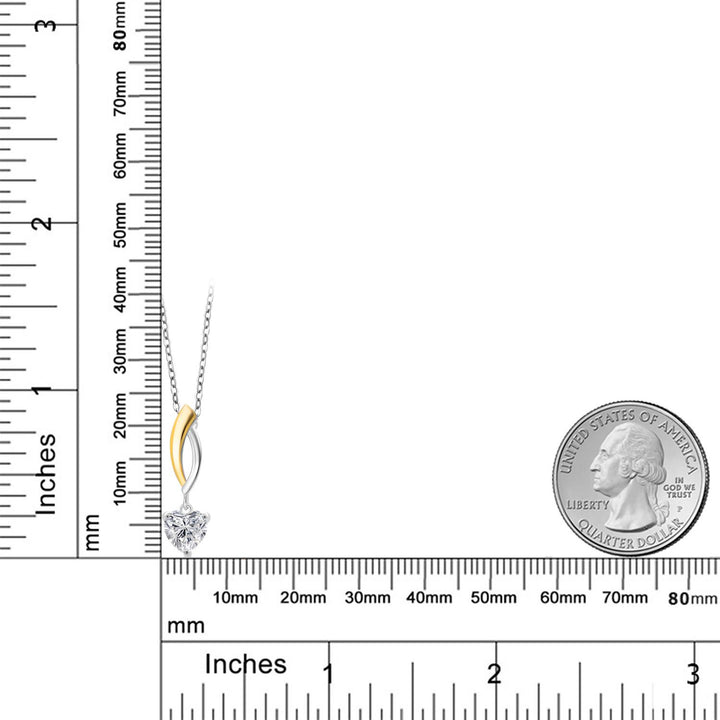 Pendant in 925 Sterling Silver and 10K Yellow Gold