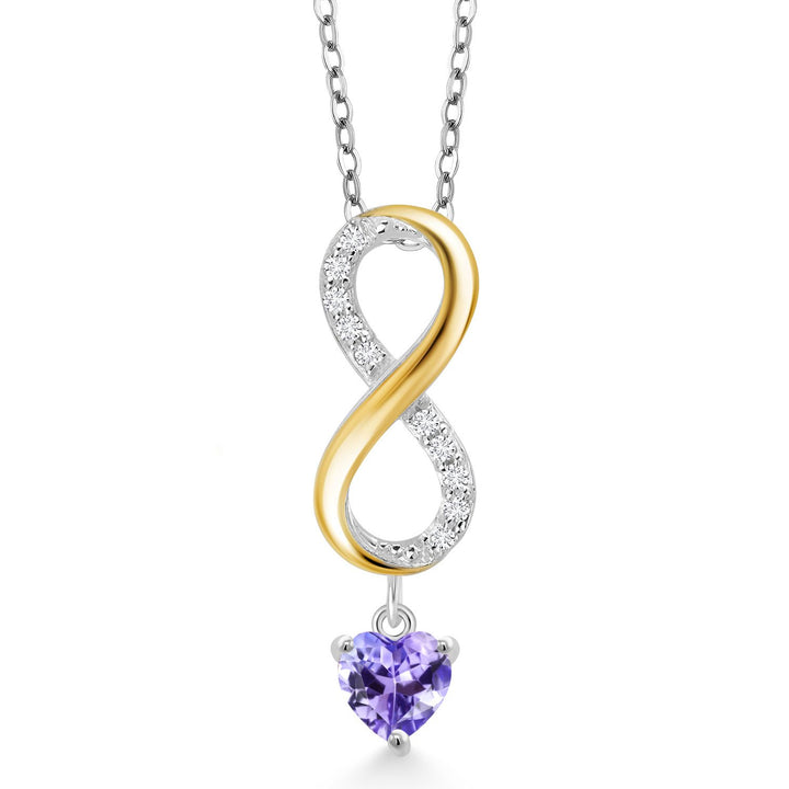Tanzanite - December_Pendant in 925 Sterling Silver and 10K Yellow Gold