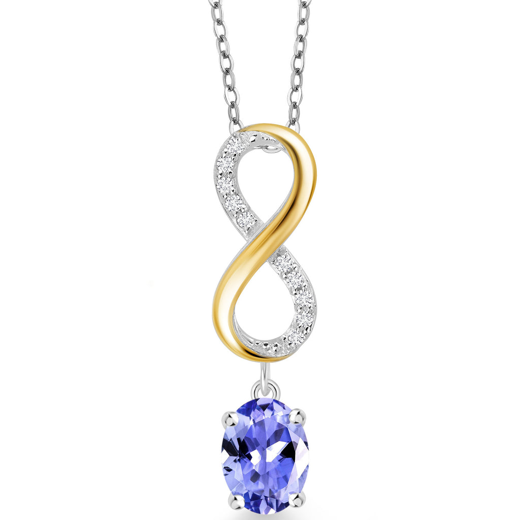 Tanzanite - December_Pendant in 925 Sterling Silver and 10K Yellow Gold