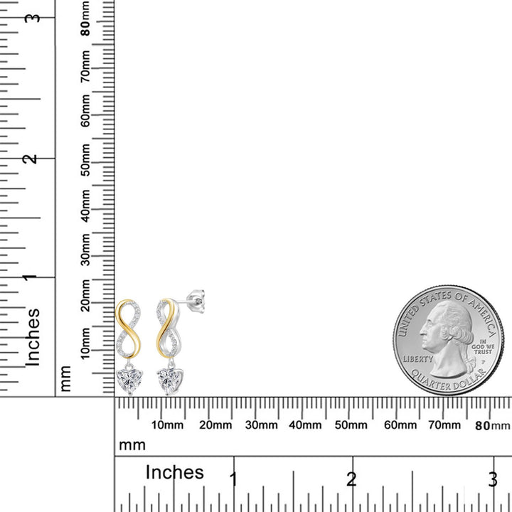 Earrings in 925 Sterling Silver and 10K Yellow Gold