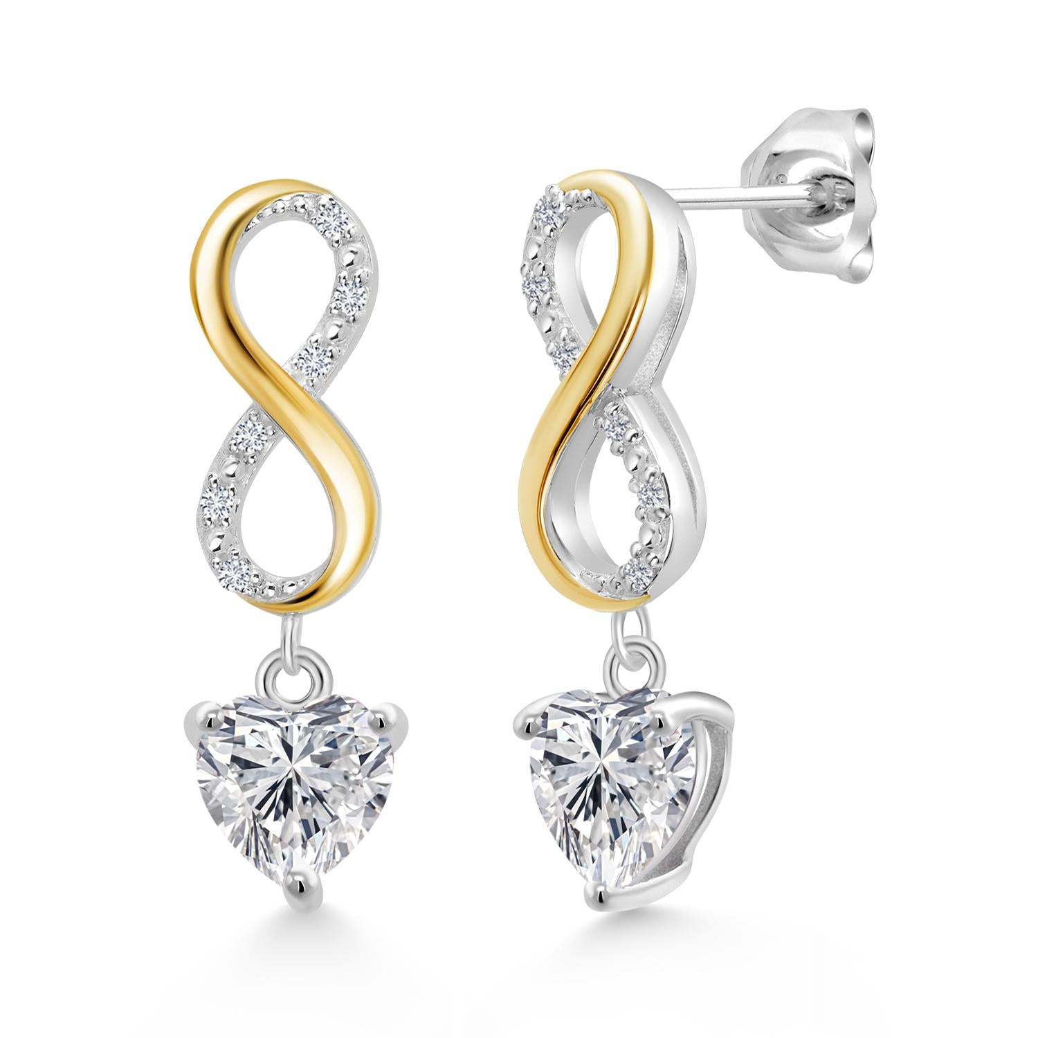 Lab Grown Diamond_Earrings in 925 Sterling Silver and 10K Yellow Gold