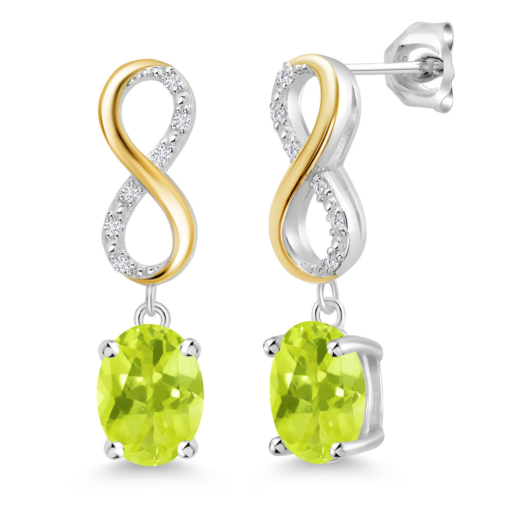 Lemon Quartz_Earrings in 925 Sterling Silver and 10K Yellow Gold