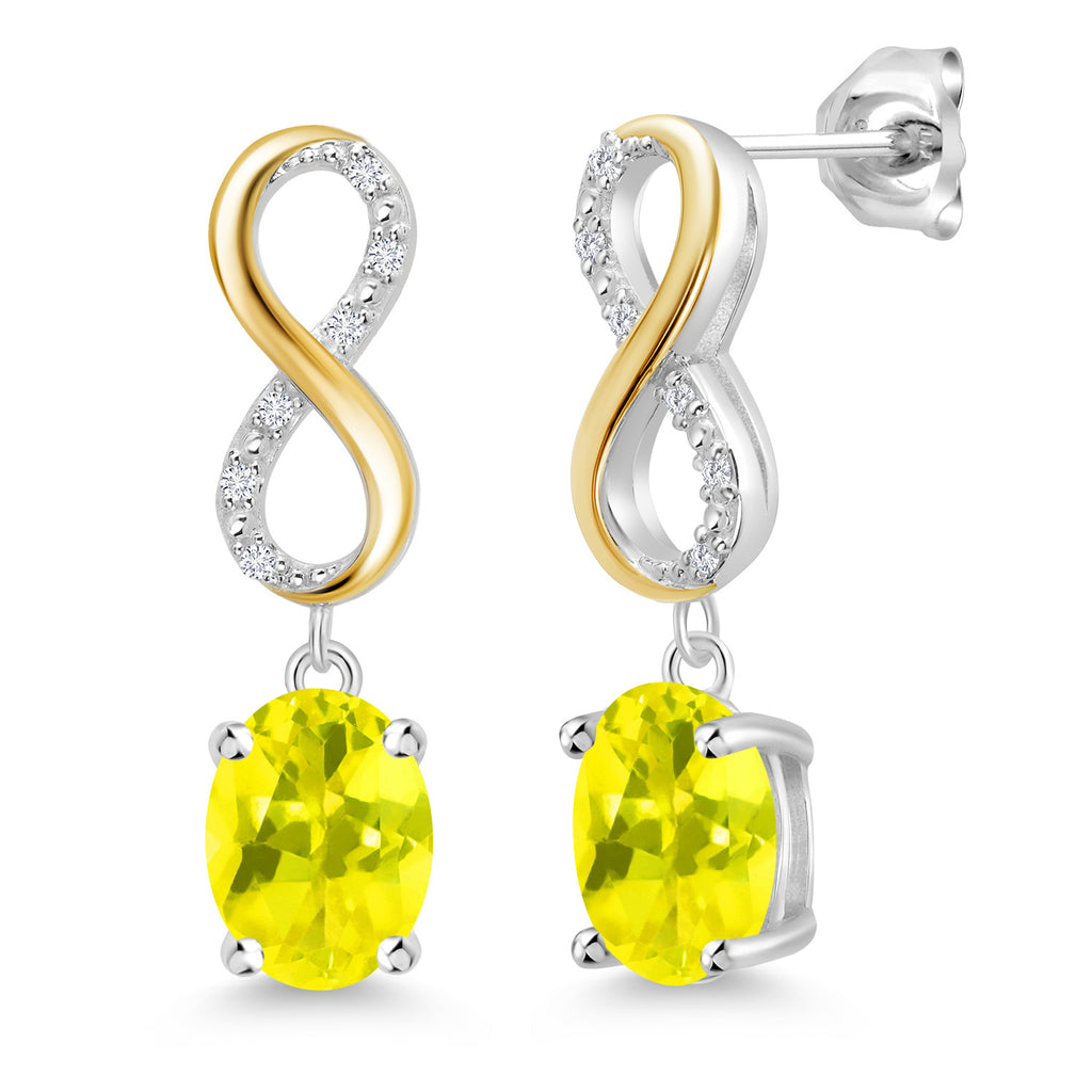 Canary Mystic Topaz_Earrings in 925 Sterling Silver and 10K Yellow Gold