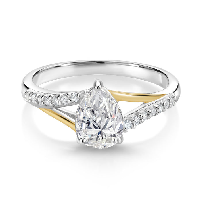 Ring in 925 Sterling Silver and 10K Yellow Gold