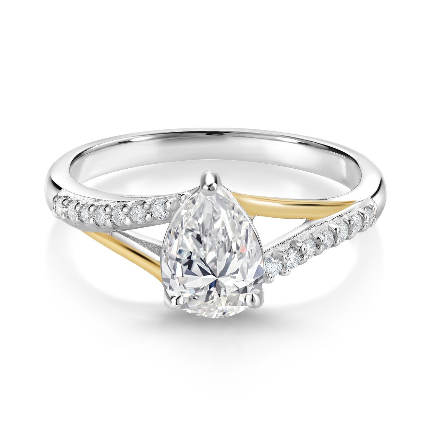 Ring in 925 Sterling Silver and 10K Yellow Gold