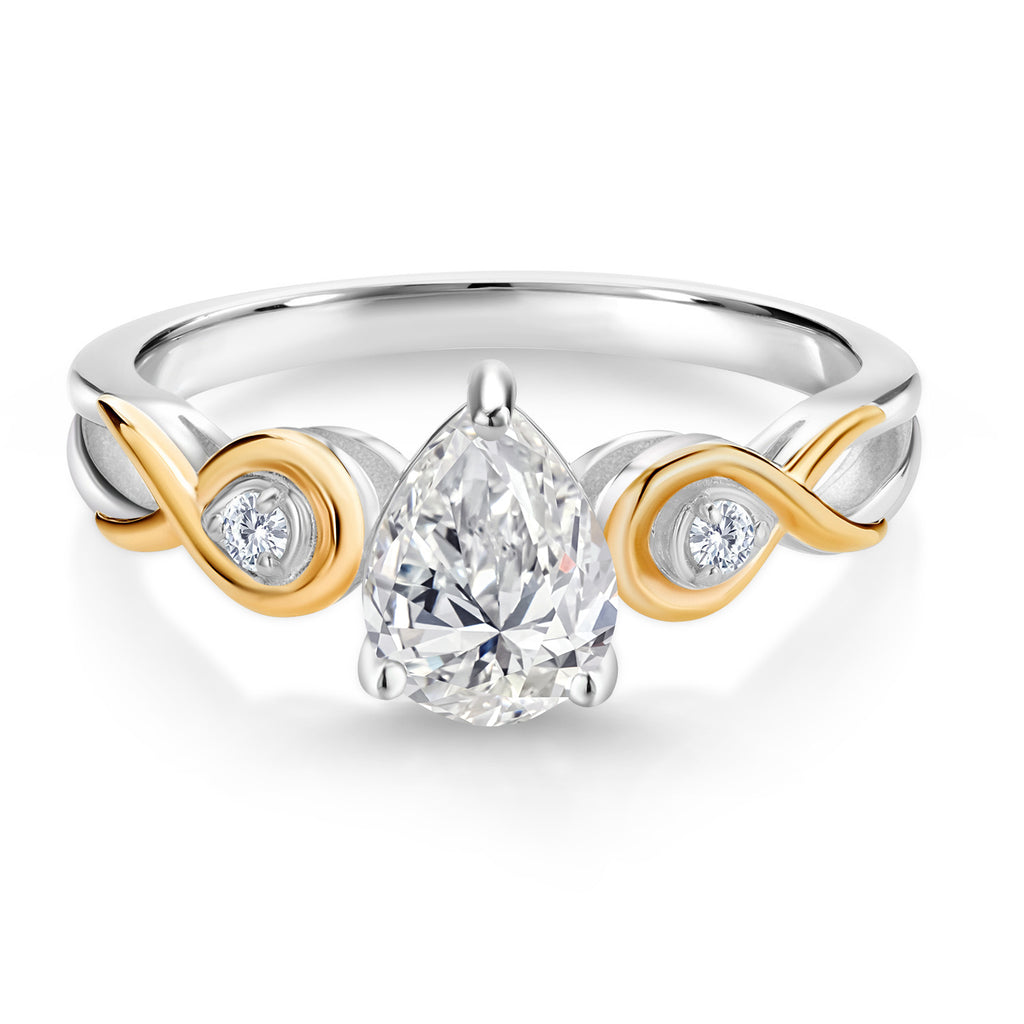 Ring in 925 Sterling Silver and 10K Yellow Gold