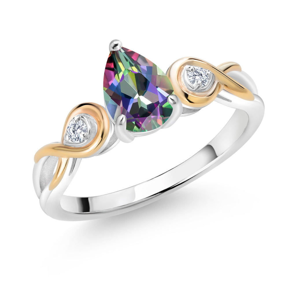 Green Mystic Topaz_9_Ring in 925 Sterling Silver and 10K Yellow Gold
