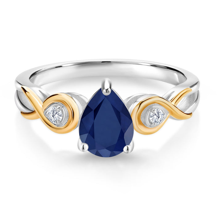 Ring in 925 Sterling Silver and 10K Yellow Gold