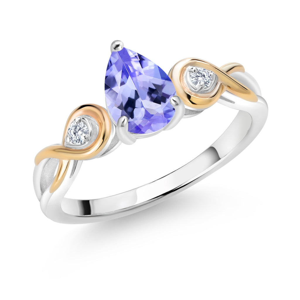 Tanzanite - December_8_Ring in 925 Sterling Silver and 10K Yellow Gold