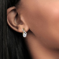 Earrings in 925 Sterling Silver and 10K Yellow Gold