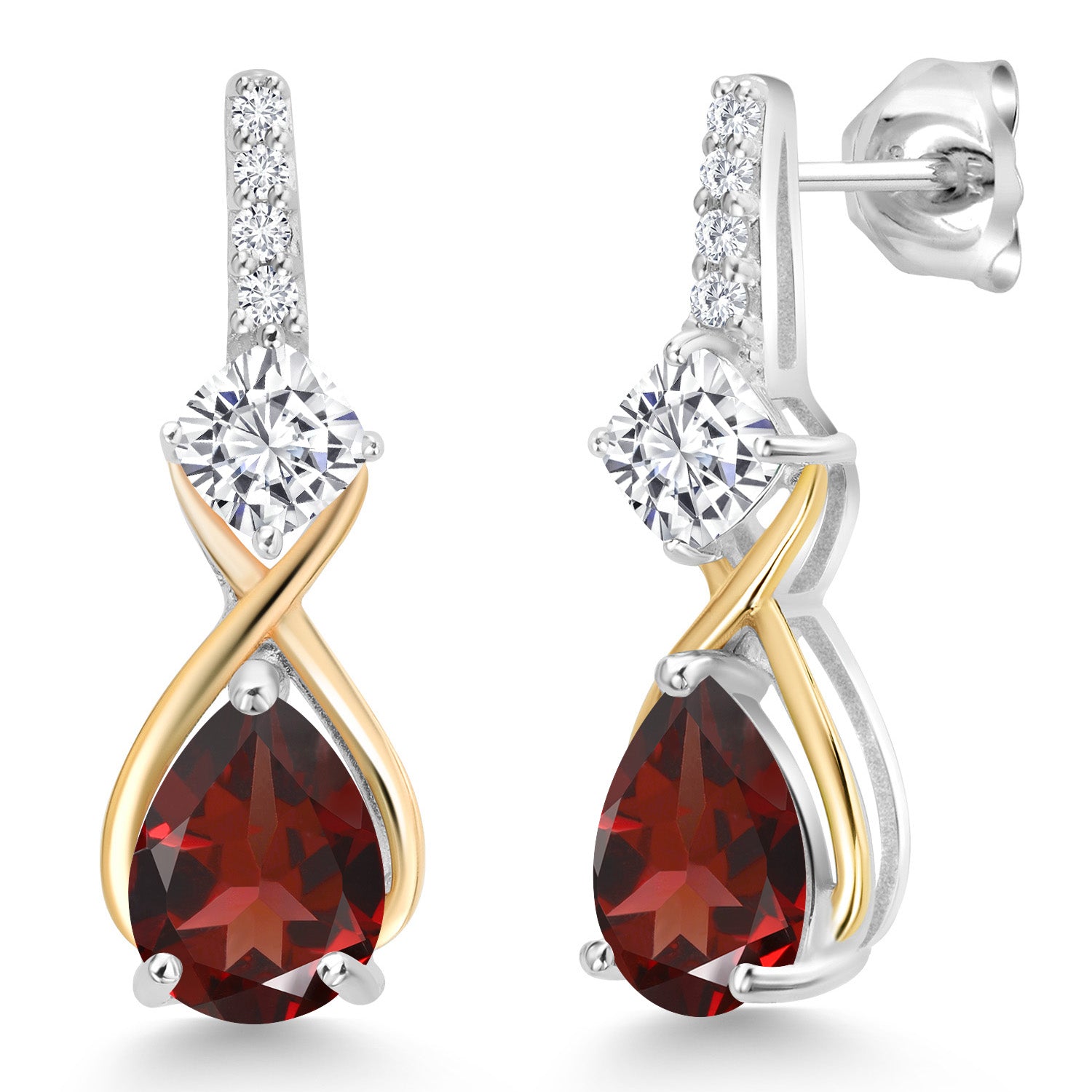 White Moissanite - Garnet