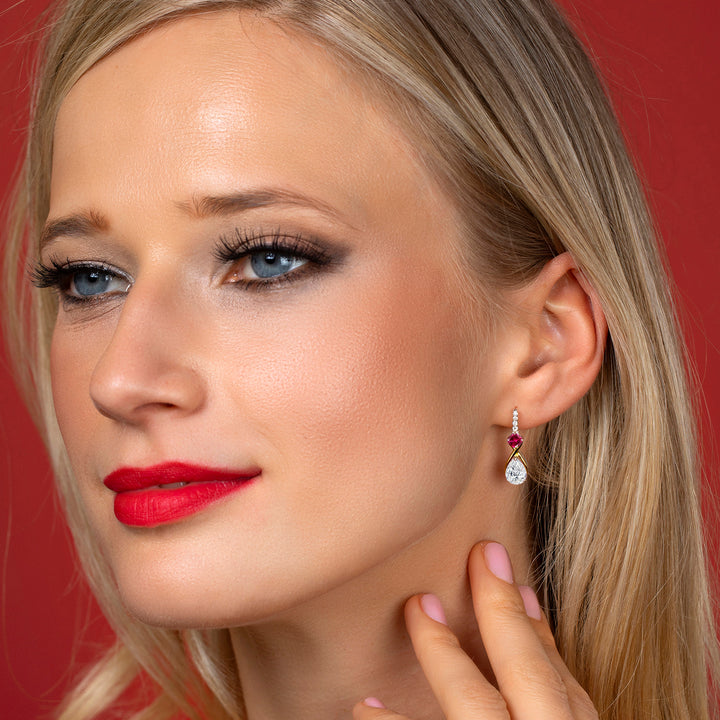 Earrings in 925 Sterling Silver and 10K Yellow Gold