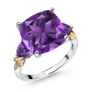 Ring in 925 Sterling Silver and 10K Yellow Gold