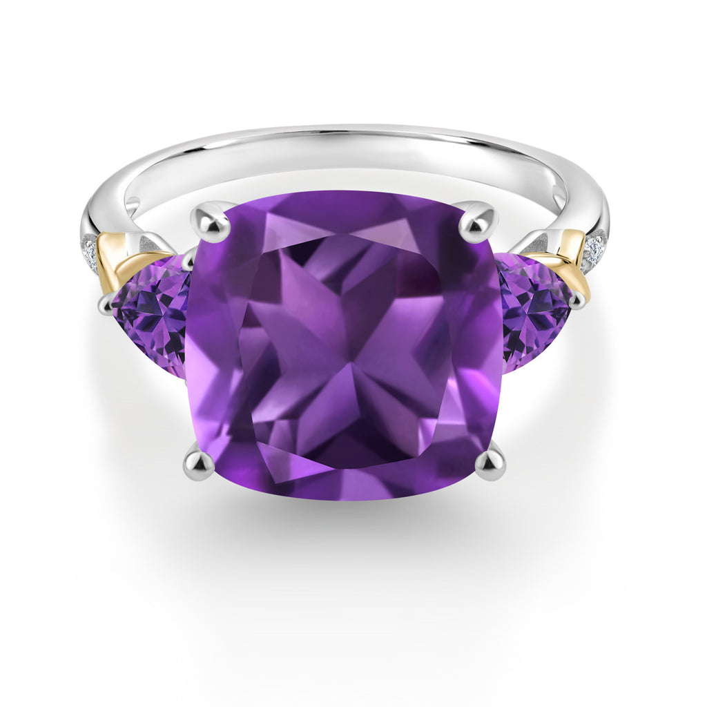 Ring in 925 Sterling Silver and 10K Yellow Gold