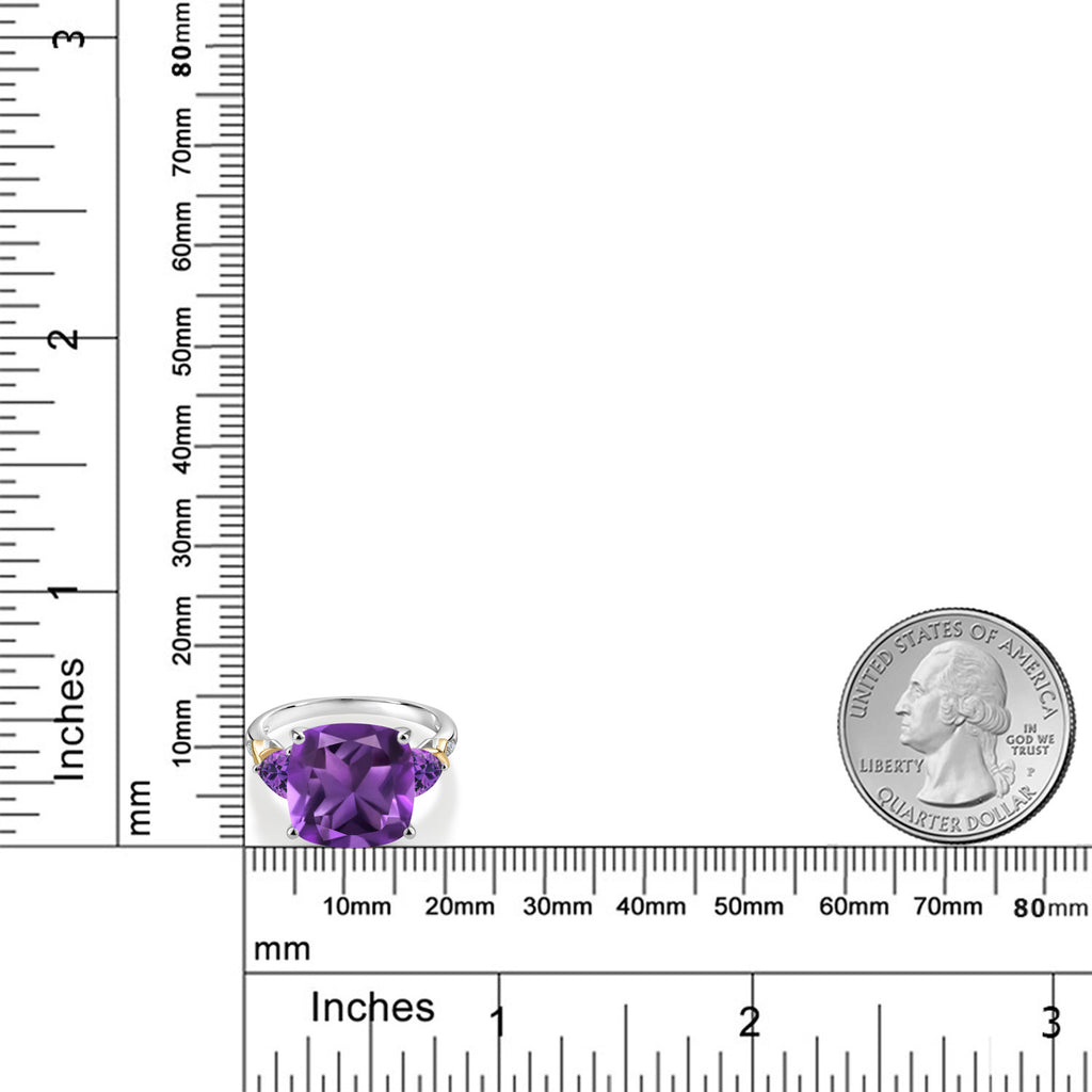 Ring in 925 Sterling Silver and 10K Yellow Gold