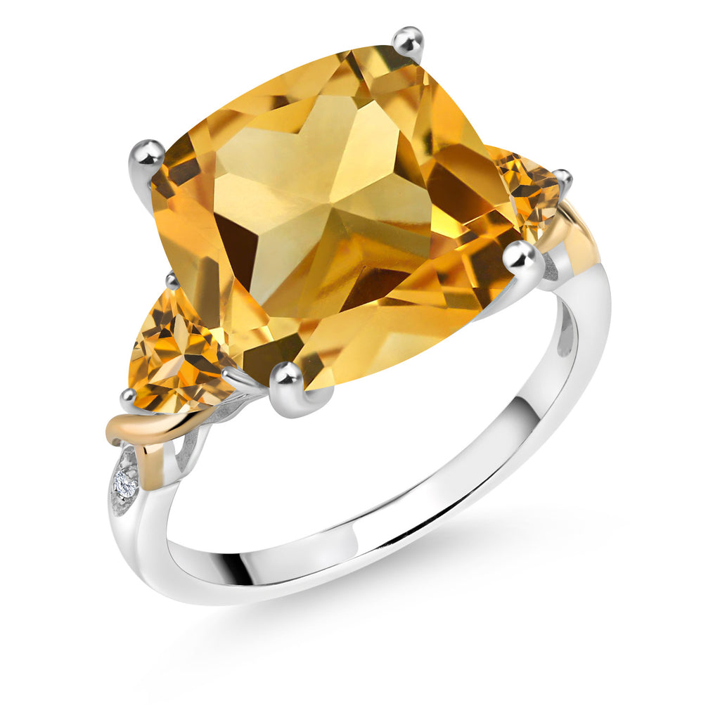 Ring in 925 Sterling Silver and 10K Yellow Gold